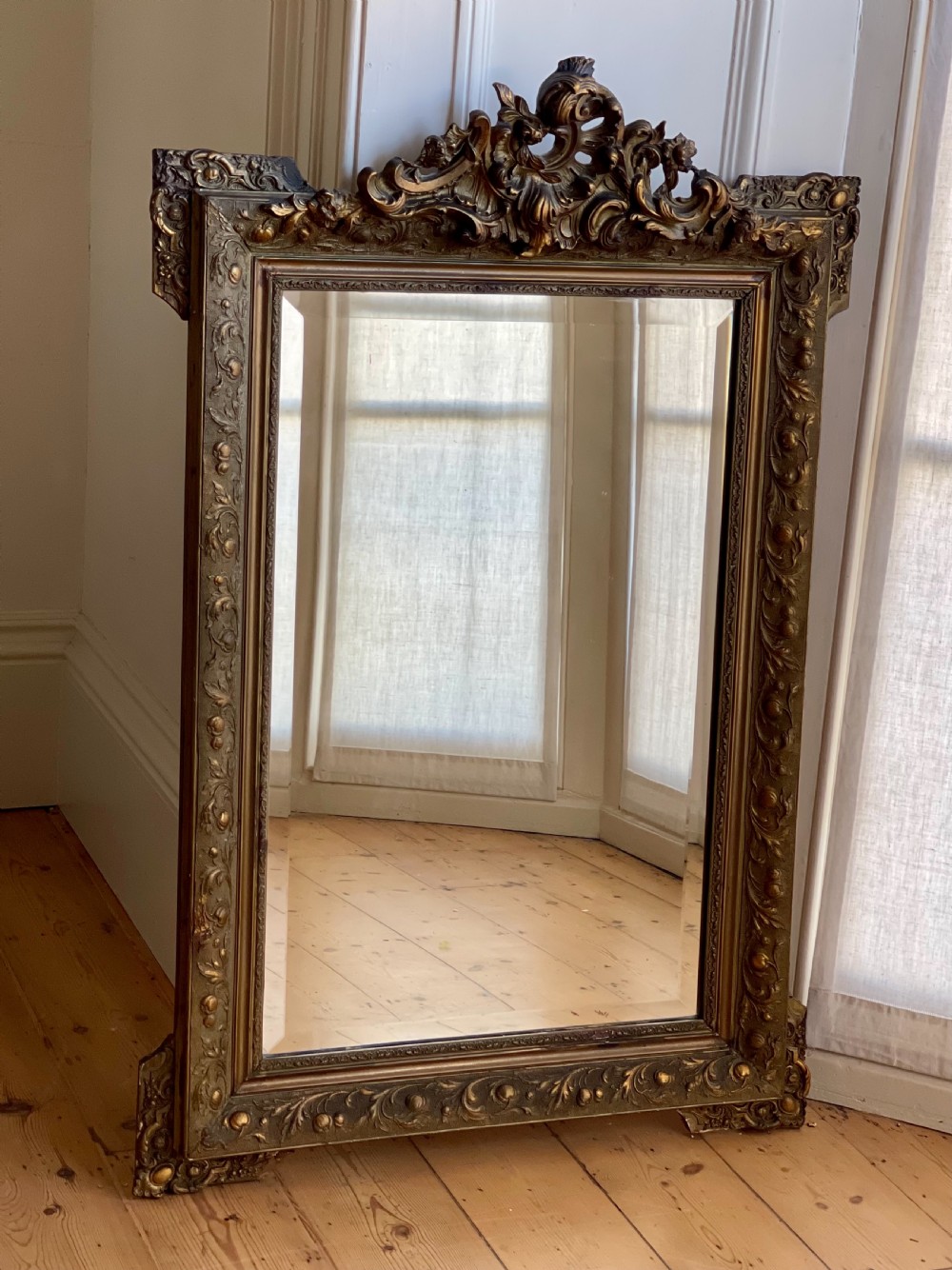Antique French Louis XV mirror - bevelled glass