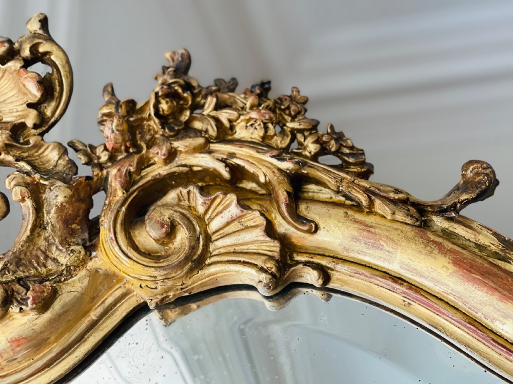 19th century French gilt Louis XV mirror View II