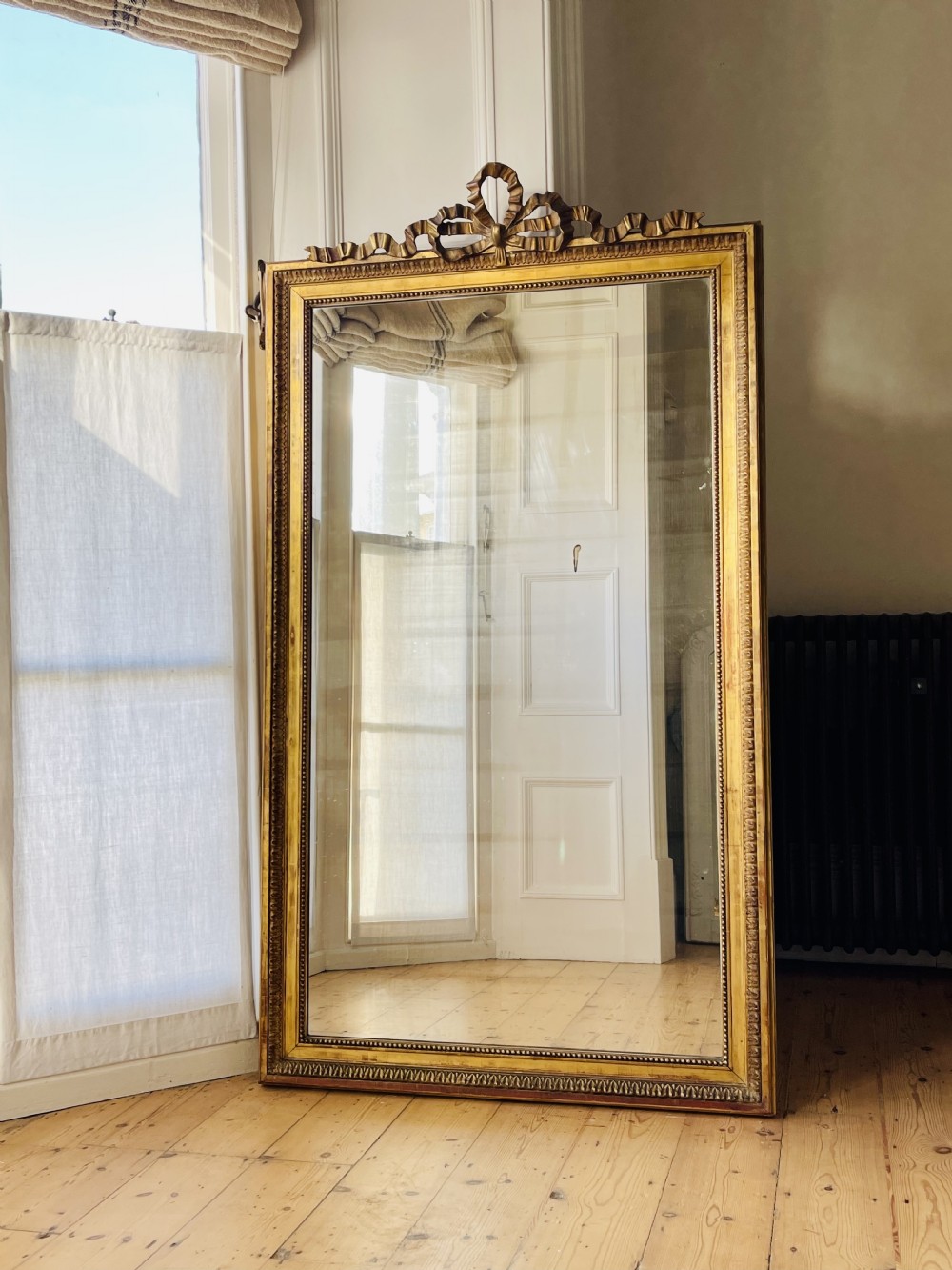 Antique French gilt leaner mirror - PARIS