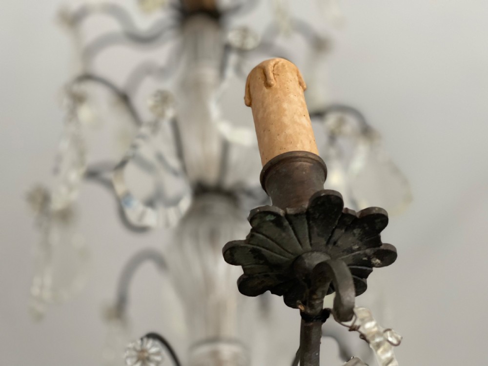 19th century French 6 arm chandelier View II