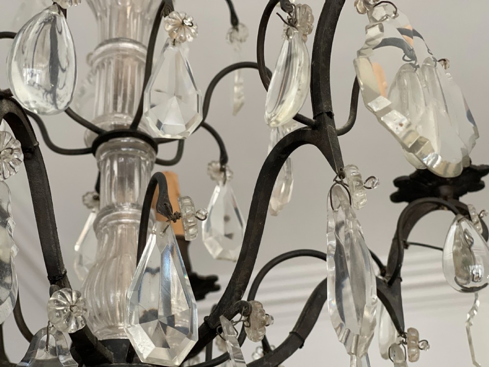 19th century French 6 arm chandelier View III