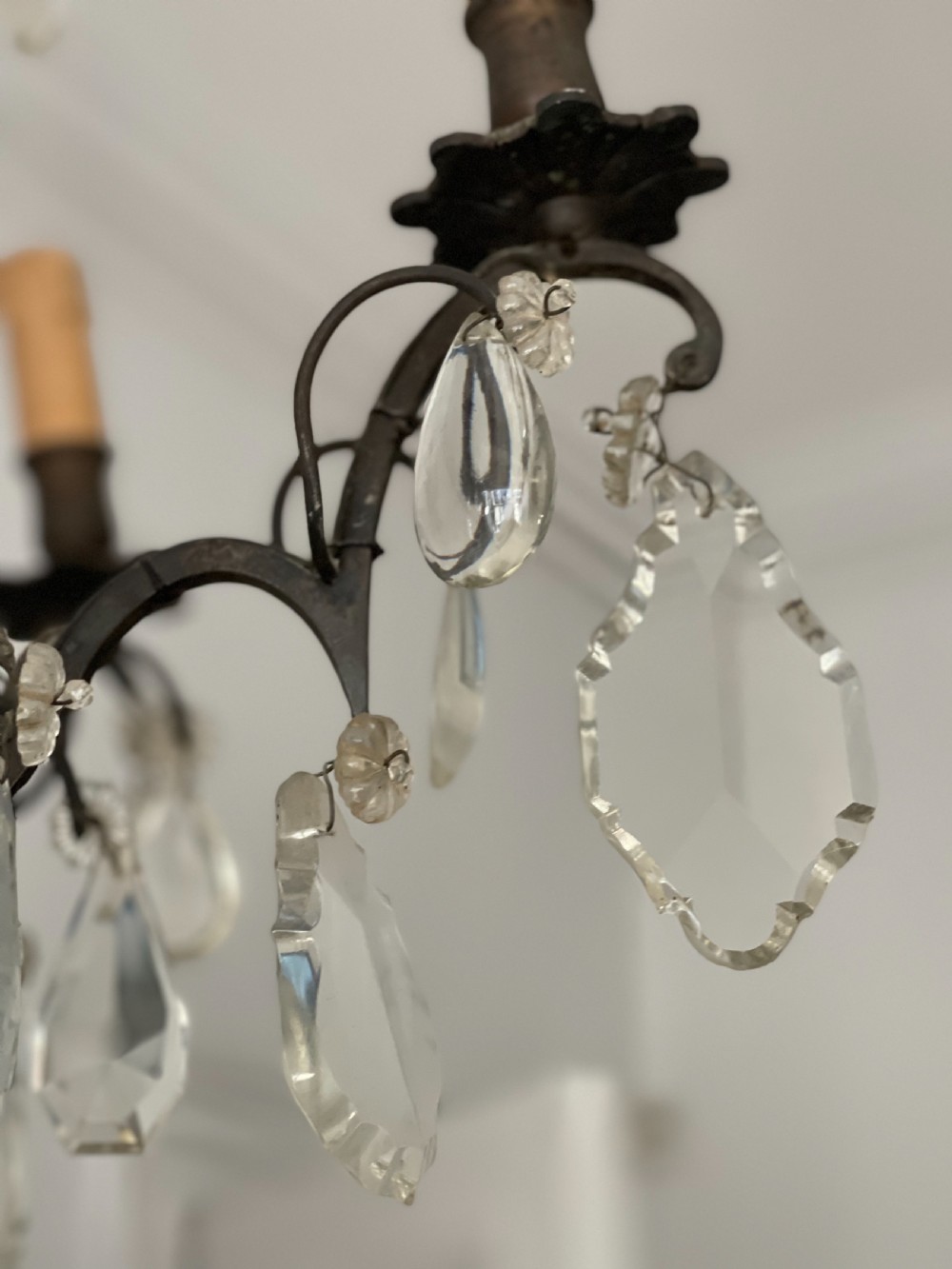 19th century French 6 arm chandelier View IV