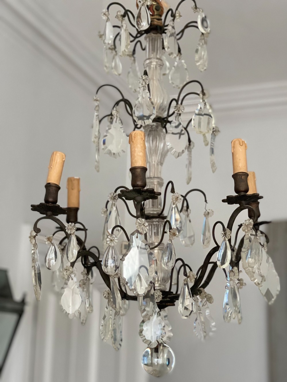 19th century French 6 arm chandelier View V