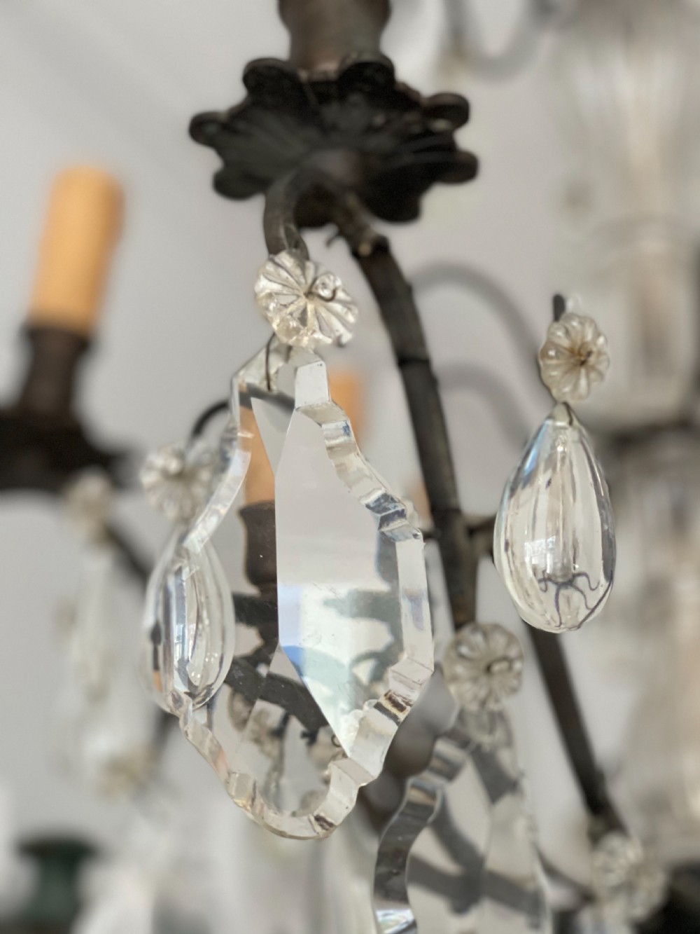 19th century French 6 arm chandelier View XI