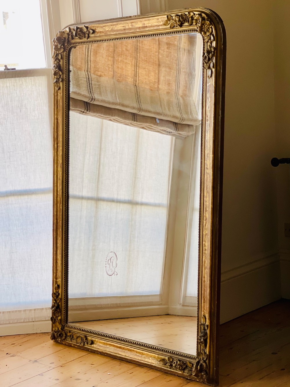 Antique French gilt Louis Philippe mirror c1850 View II