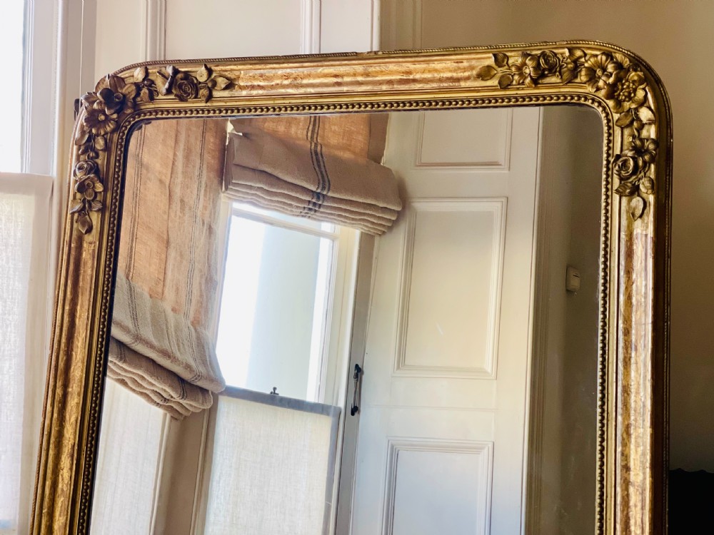 Antique French gilt Louis Philippe mirror c1850 View III