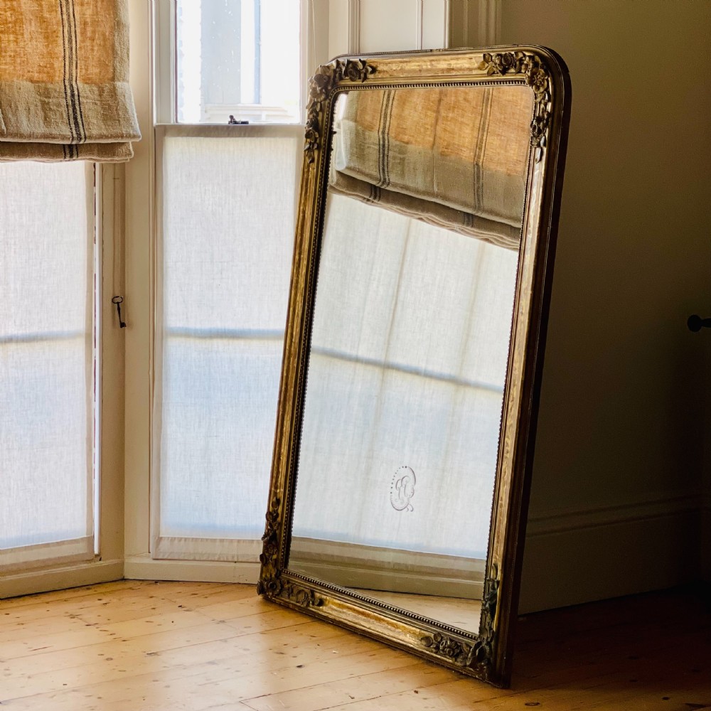 Antique French gilt Louis Philippe mirror c1850 View VII