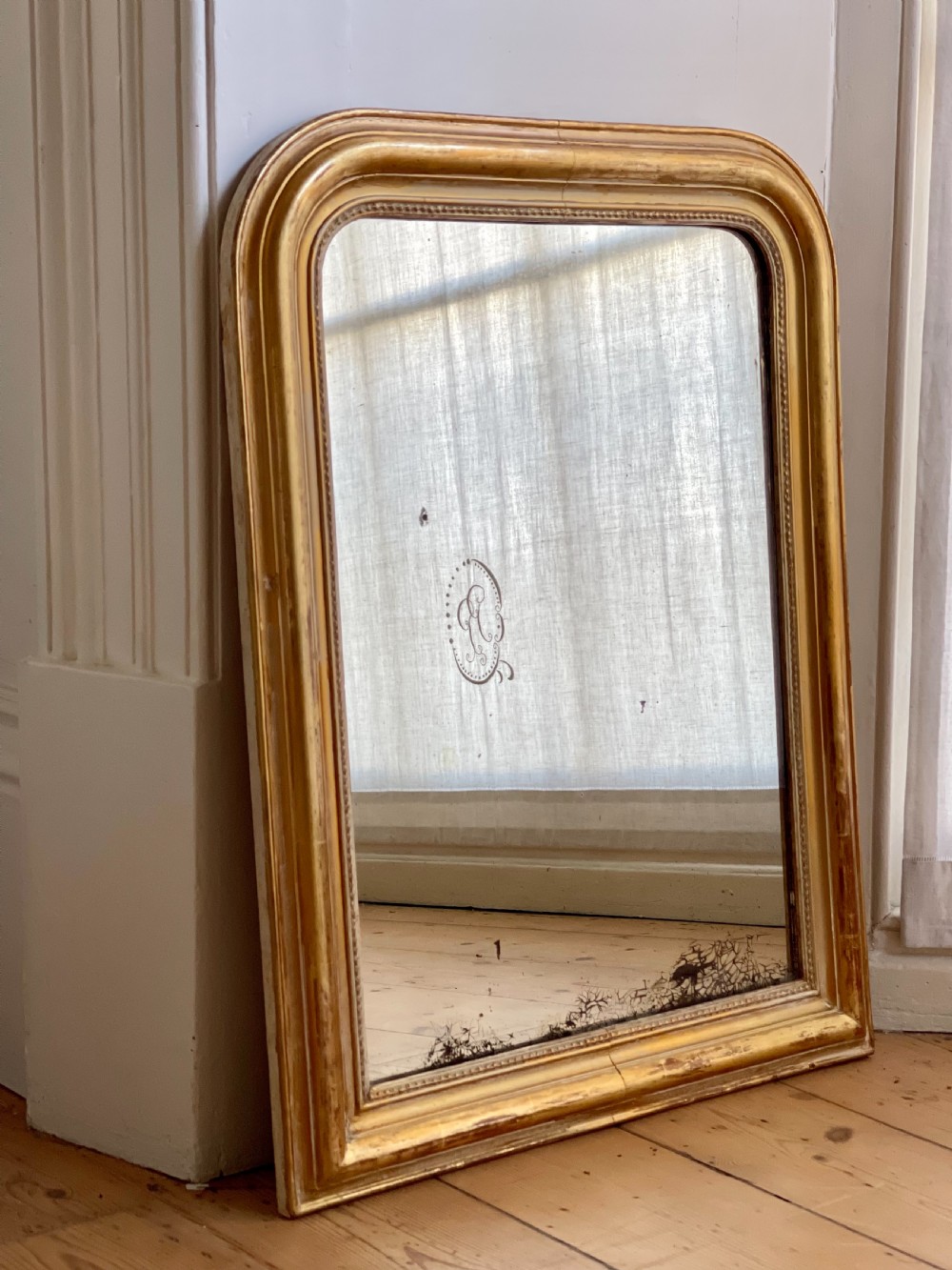 Antique French gilt Louis Philippe mirror  View III