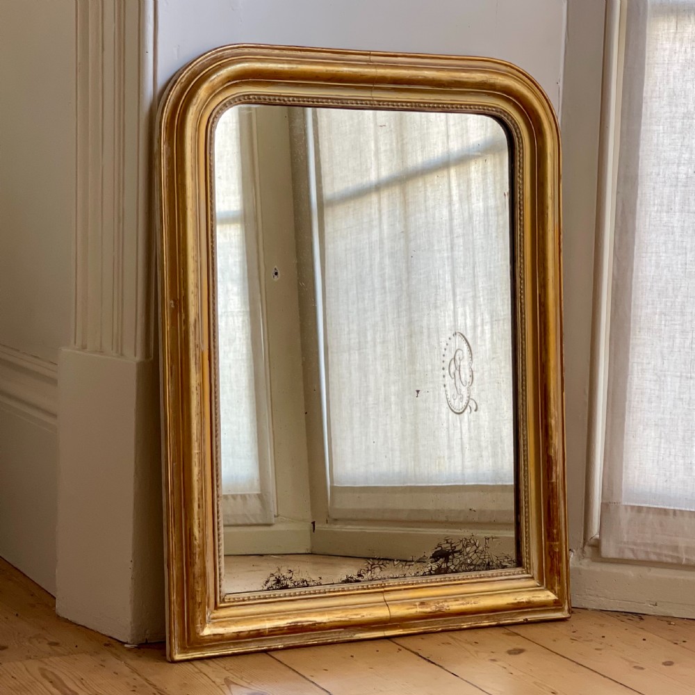 Antique French gilt Louis Philippe mirror  View V