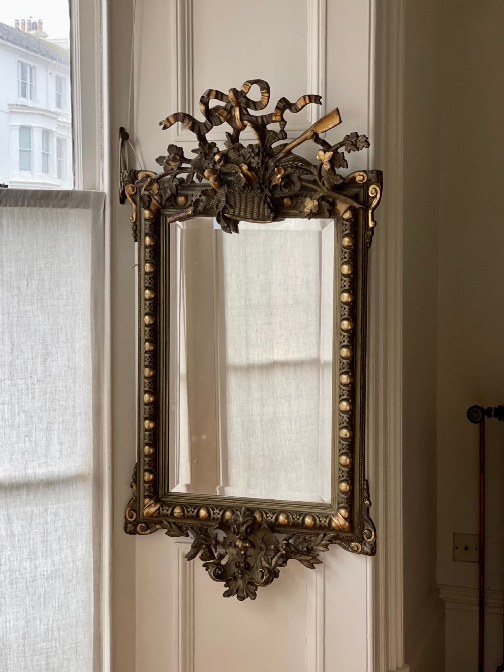Antique French gilt mirror - bevelled glass View II