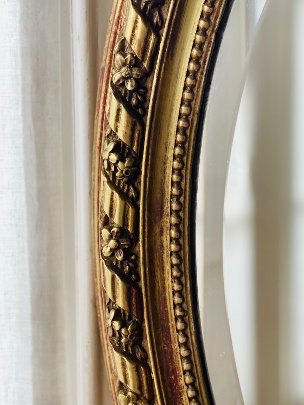 Antique French gilt oval mirror View VII