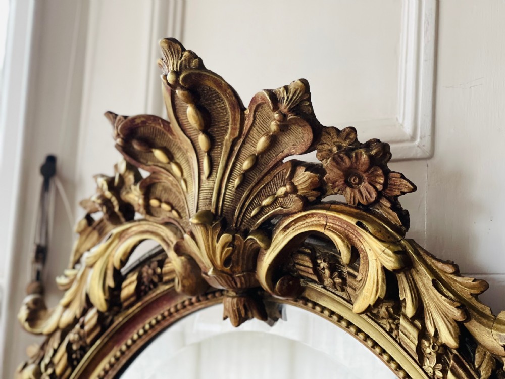 Antique French gilt oval mirror View VIII