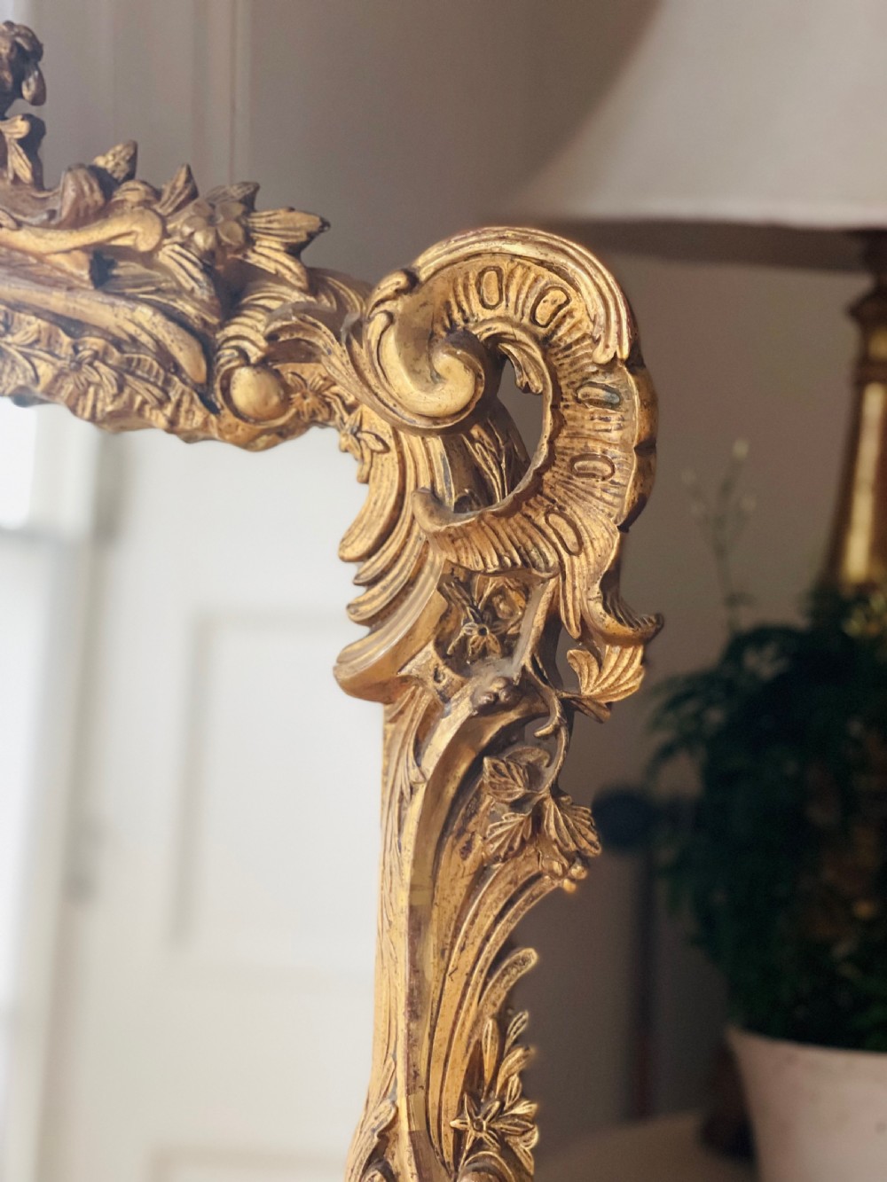 19th century French gilt Louis XV mirror View II
