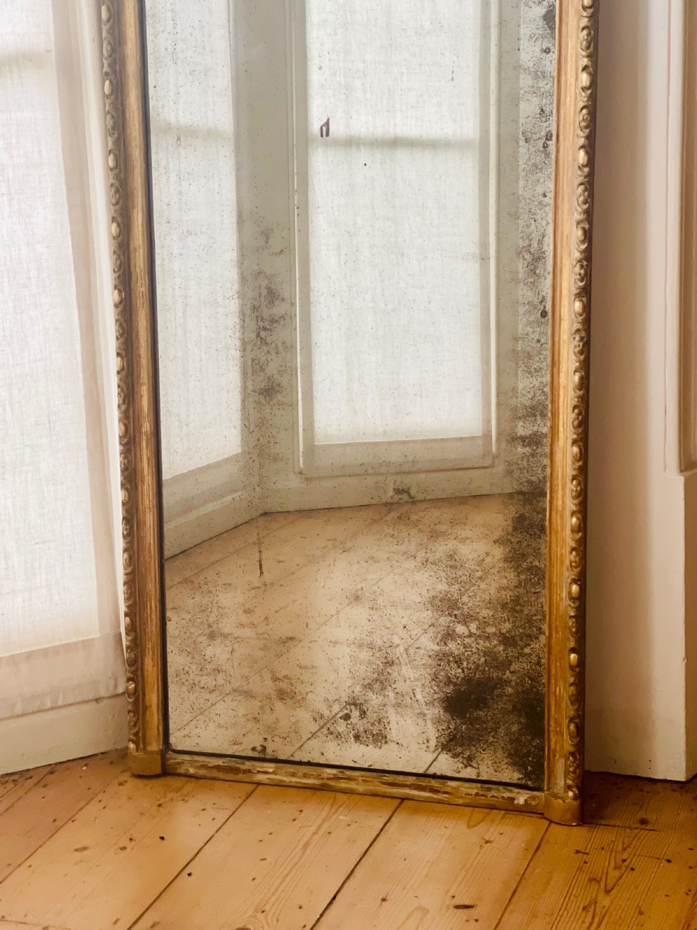 Antique French gilt leaner mirror View II