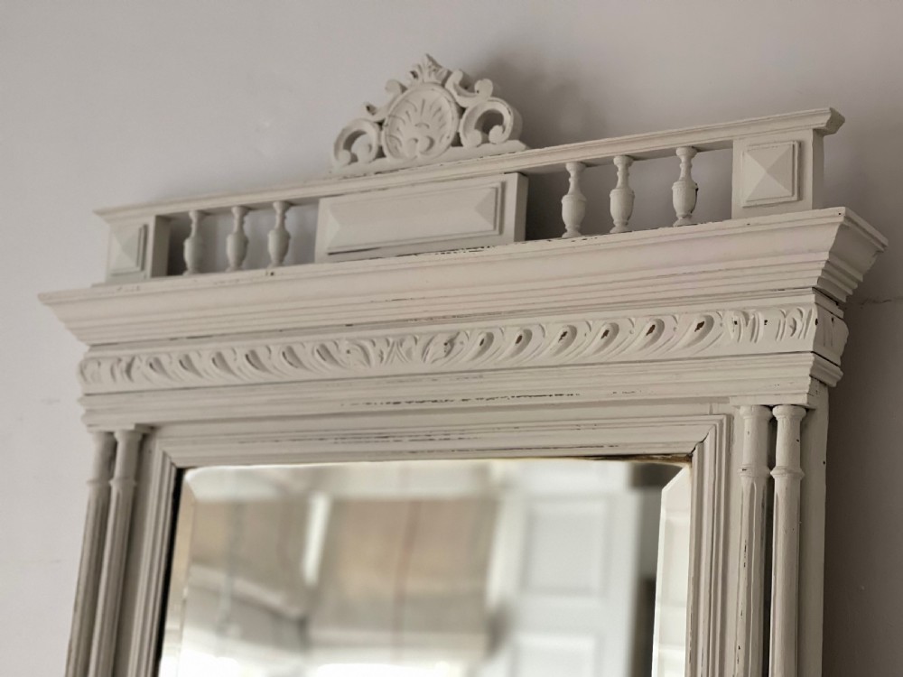 Antique French painted mirror  View II