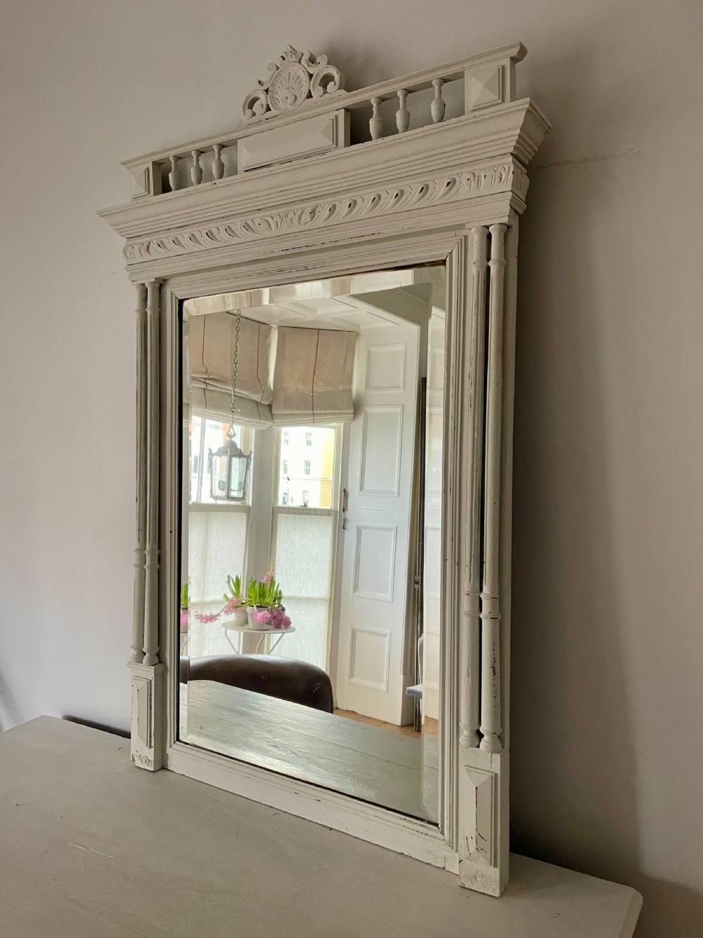 Antique French painted mirror  View VI