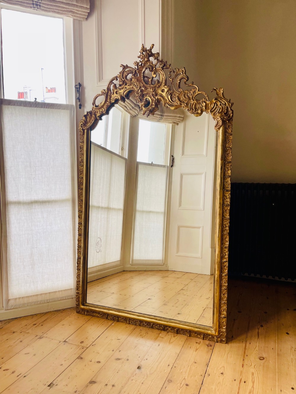 Antique French gilt Louis XV mirror