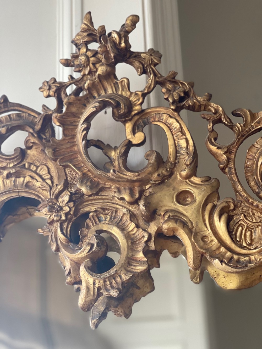 Antique French gilt Louis XV mirror View II
