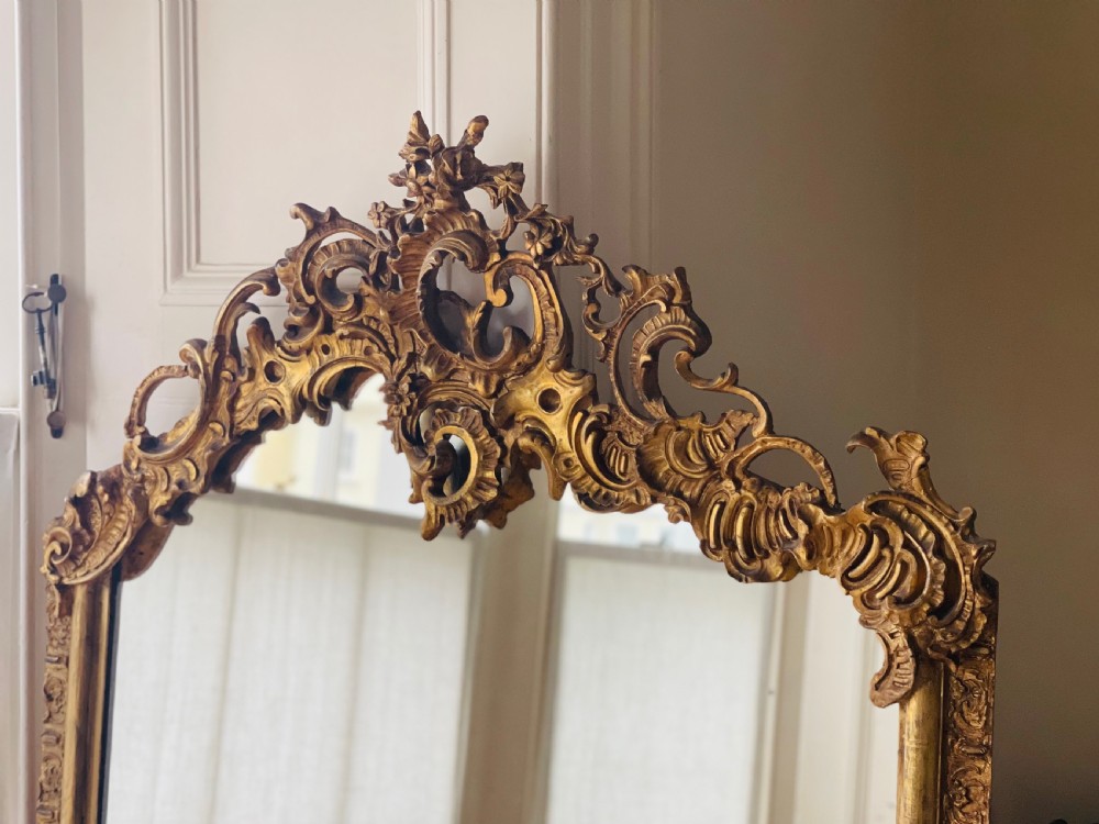 Antique French gilt Louis XV mirror View III