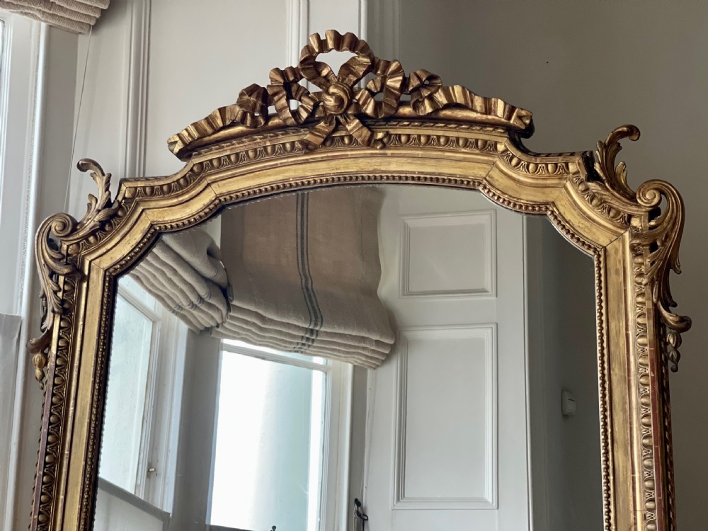 19th century French gilt leaner mirror - mercury glass View V