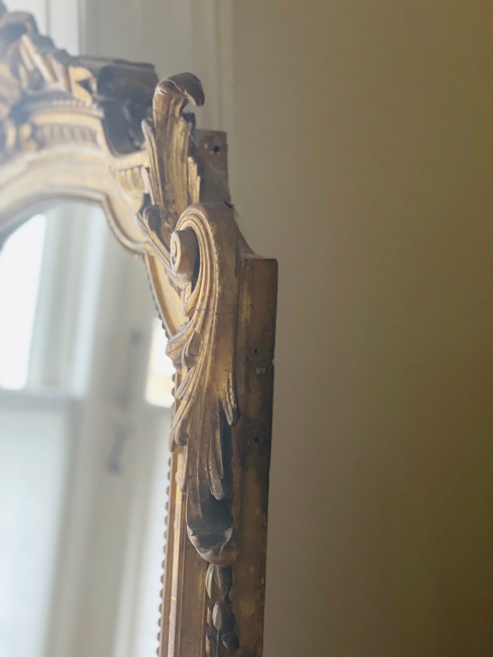 19th century French gilt leaner mirror - mercury glass View VI