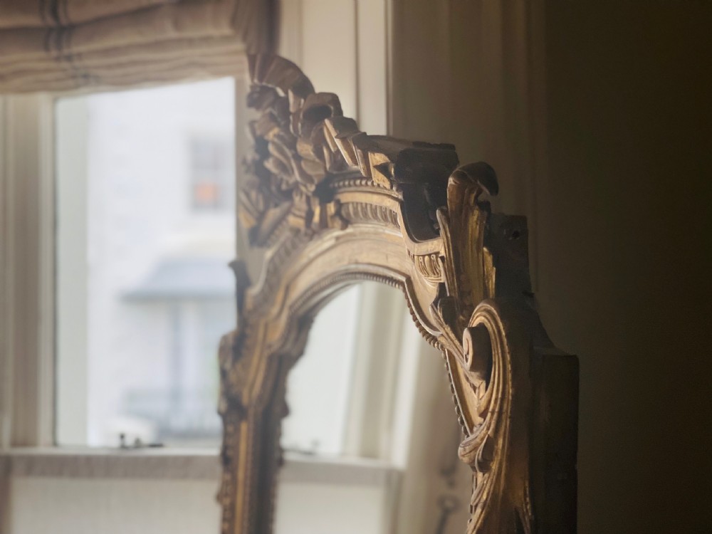 19th century French gilt leaner mirror - mercury glass View VII