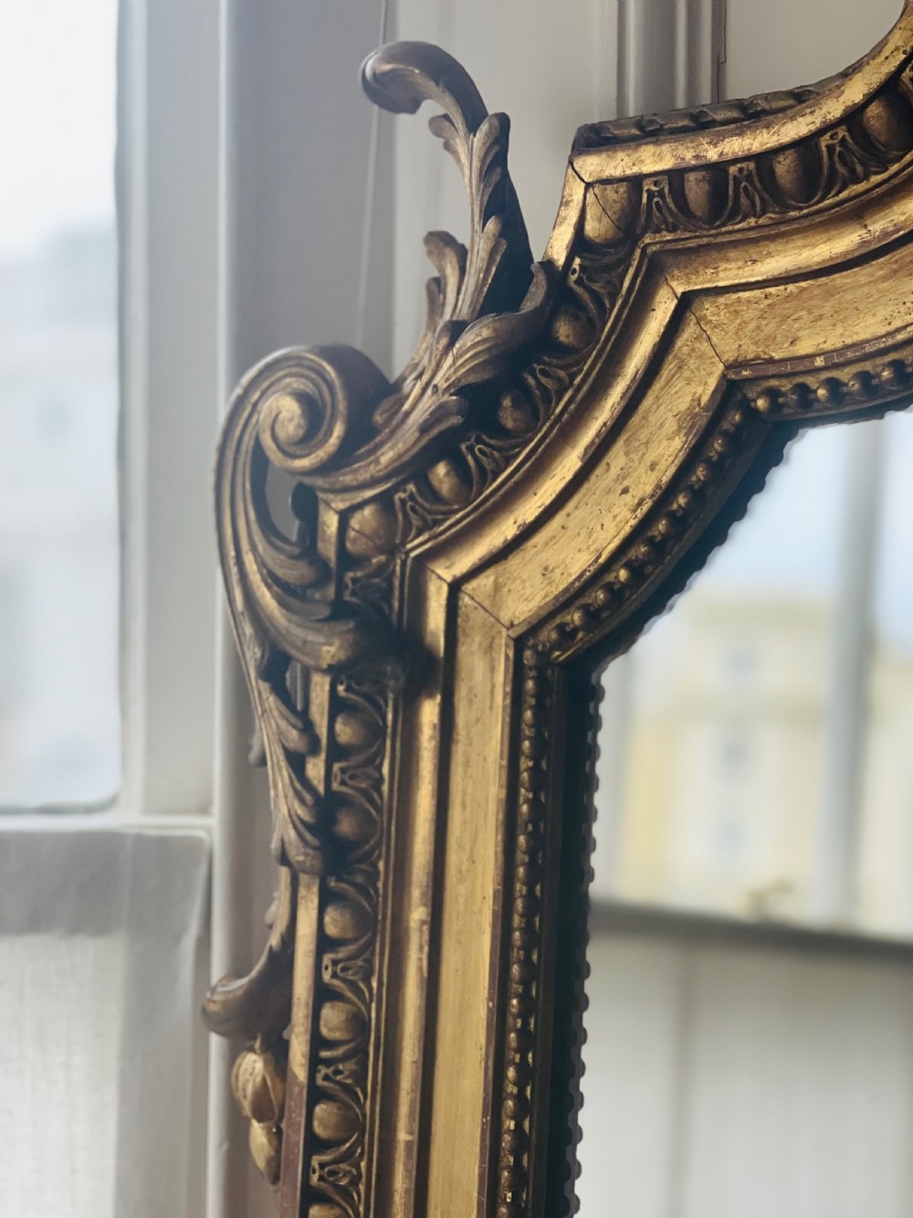 19th century French gilt leaner mirror - mercury glass View VIII