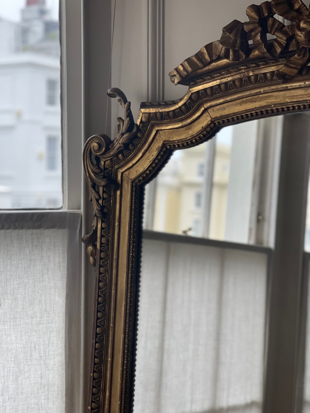 19th century French gilt leaner mirror - mercury glass View IX
