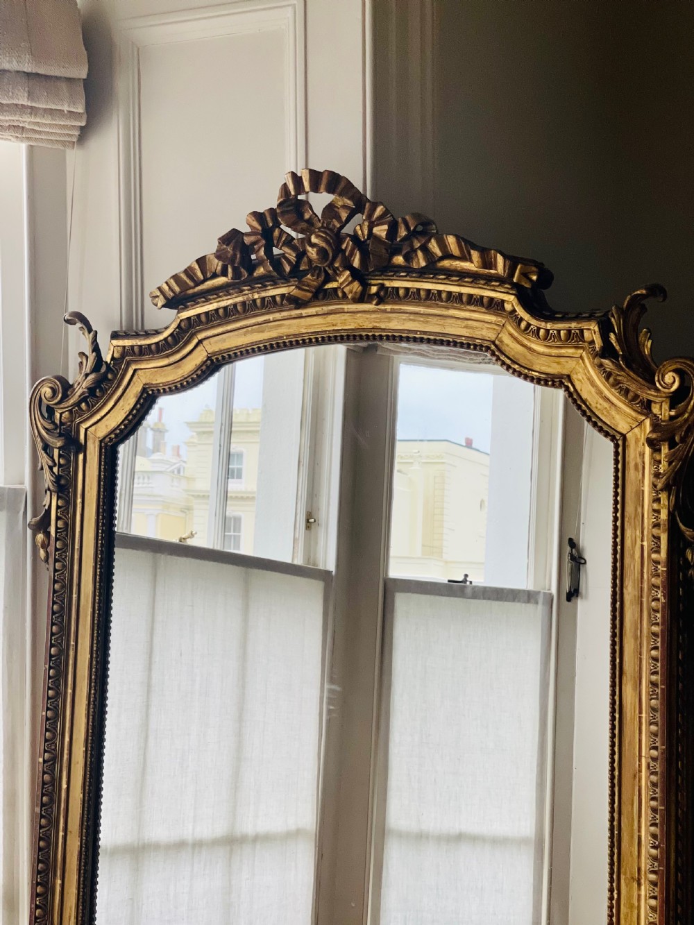 19th century French gilt leaner mirror - mercury glass View XII