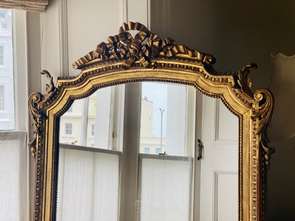 19th century French gilt leaner mirror - mercury glass View XIII