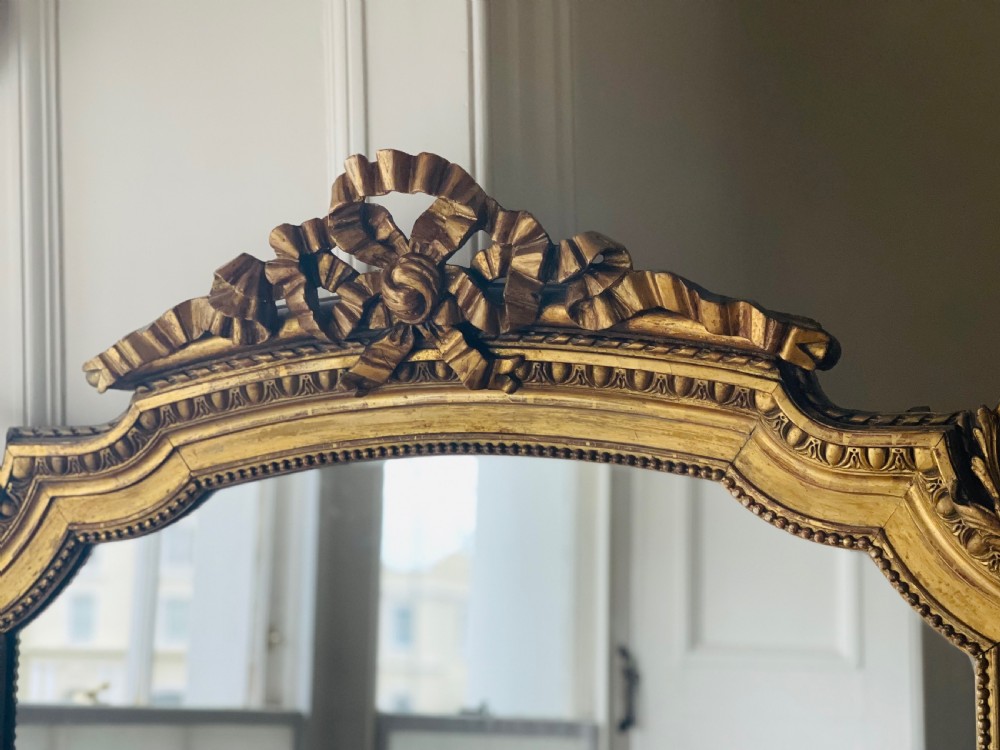 19th century French gilt leaner mirror - mercury glass View XV