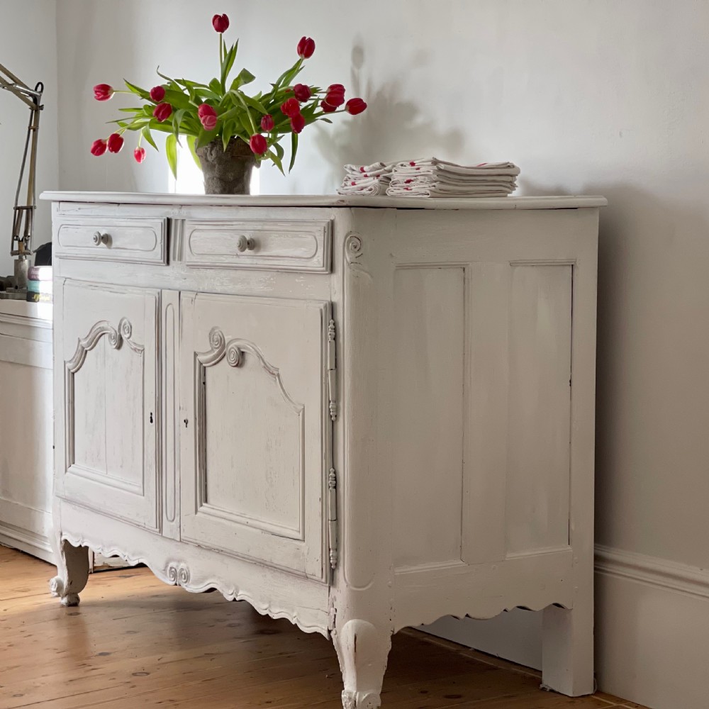 Antique French painted cupboard buffet 