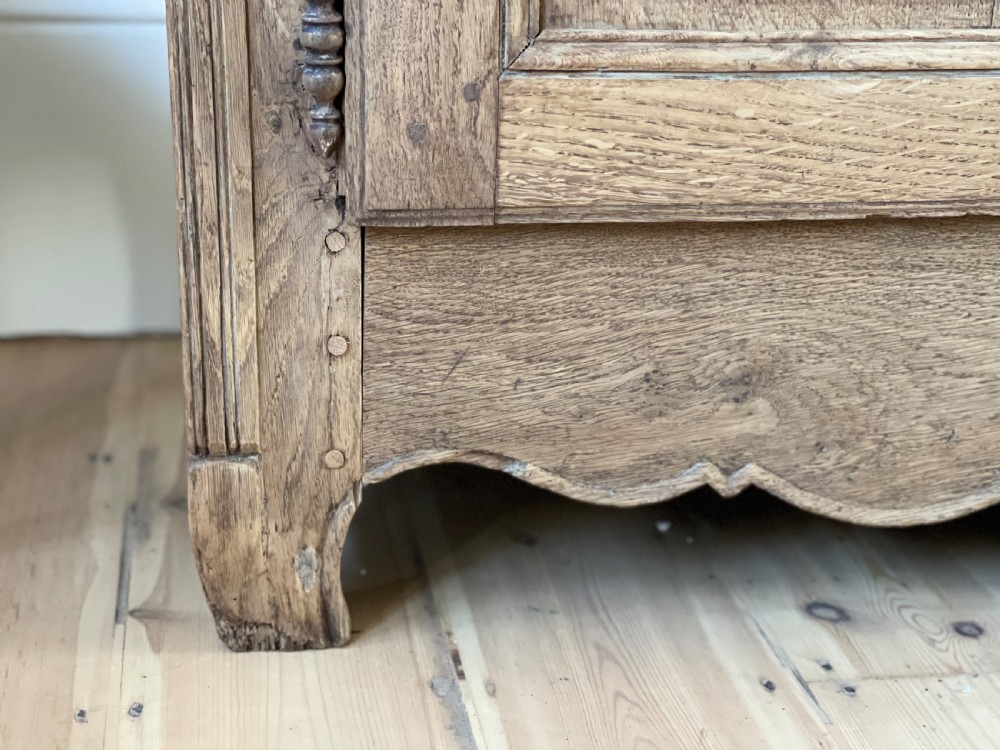 19th century French oak armoire wardrobe with hanging rail View V