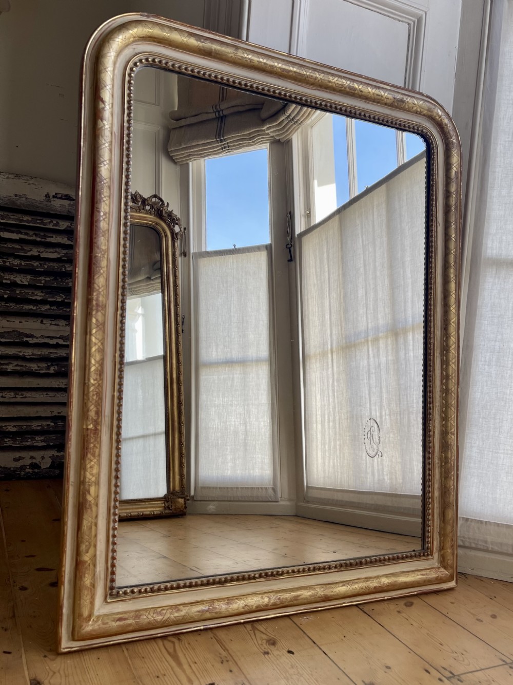 Antique French gilt Louis Philippe mirror  View II