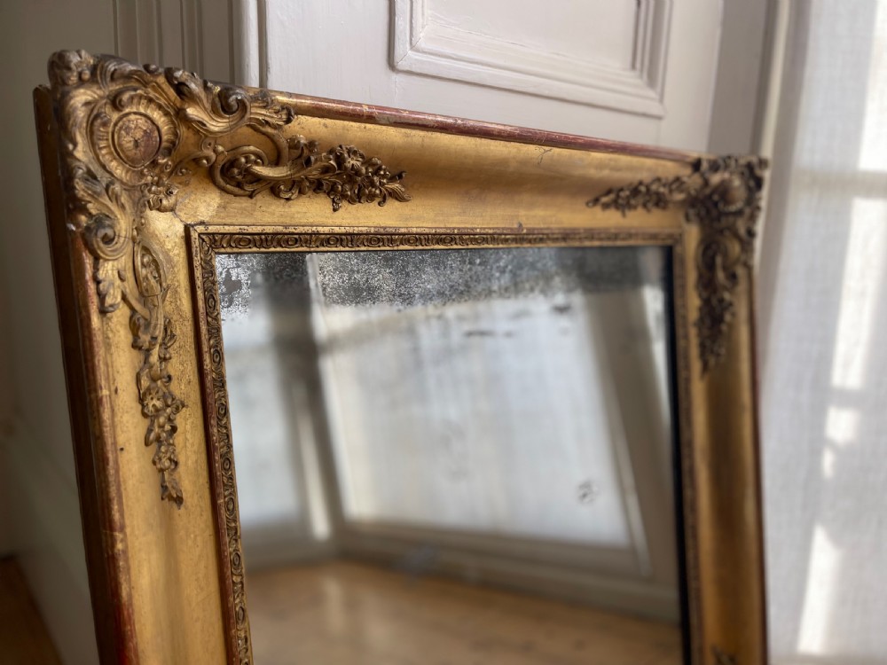 Antique French gilt mirror - mercury glass View IV