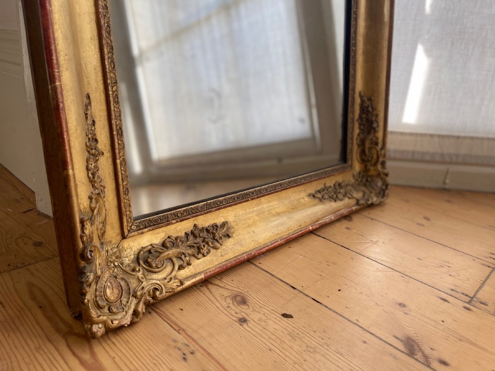 Antique French gilt mirror - mercury glass View V