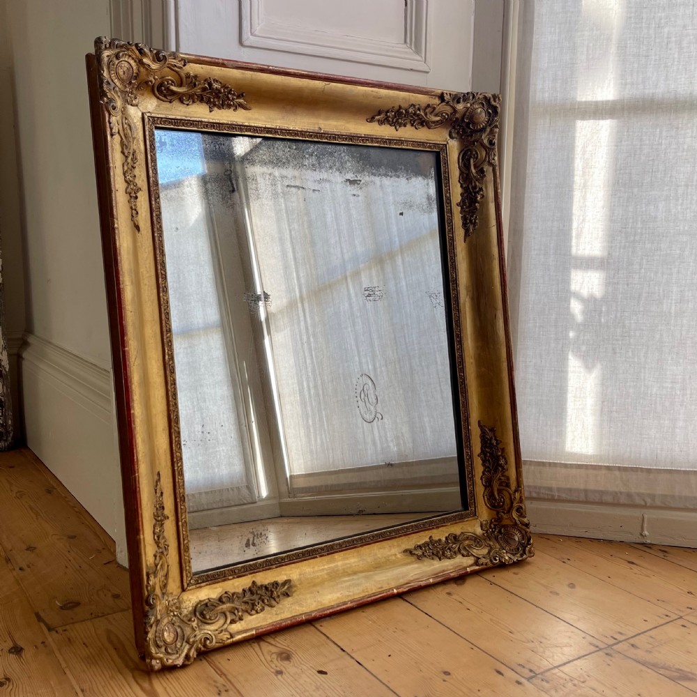 Antique French gilt mirror - mercury glass View X