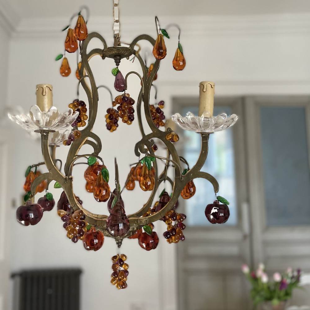 Antique French cage chandelier 