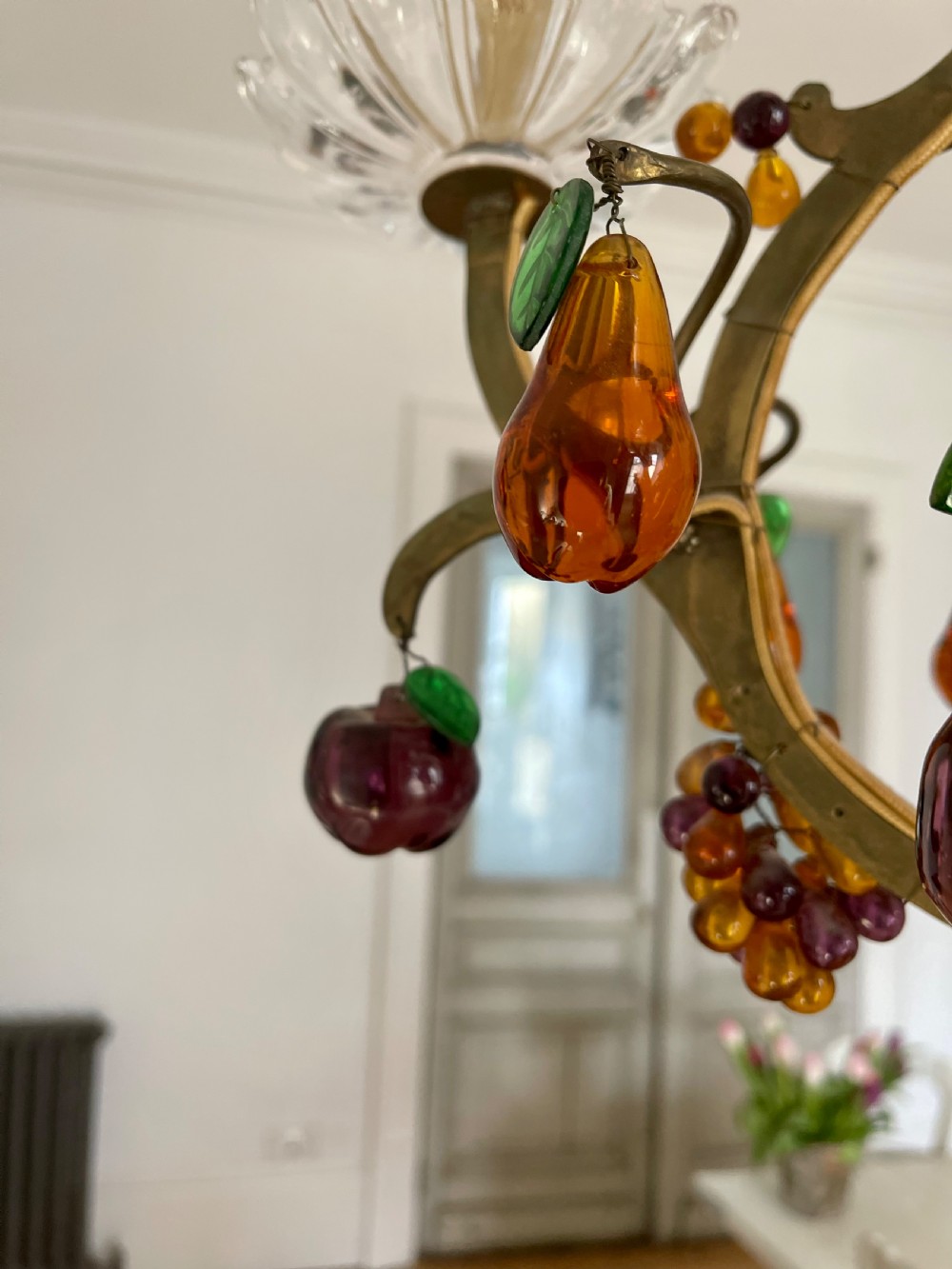 Antique French cage chandelier  View VIII