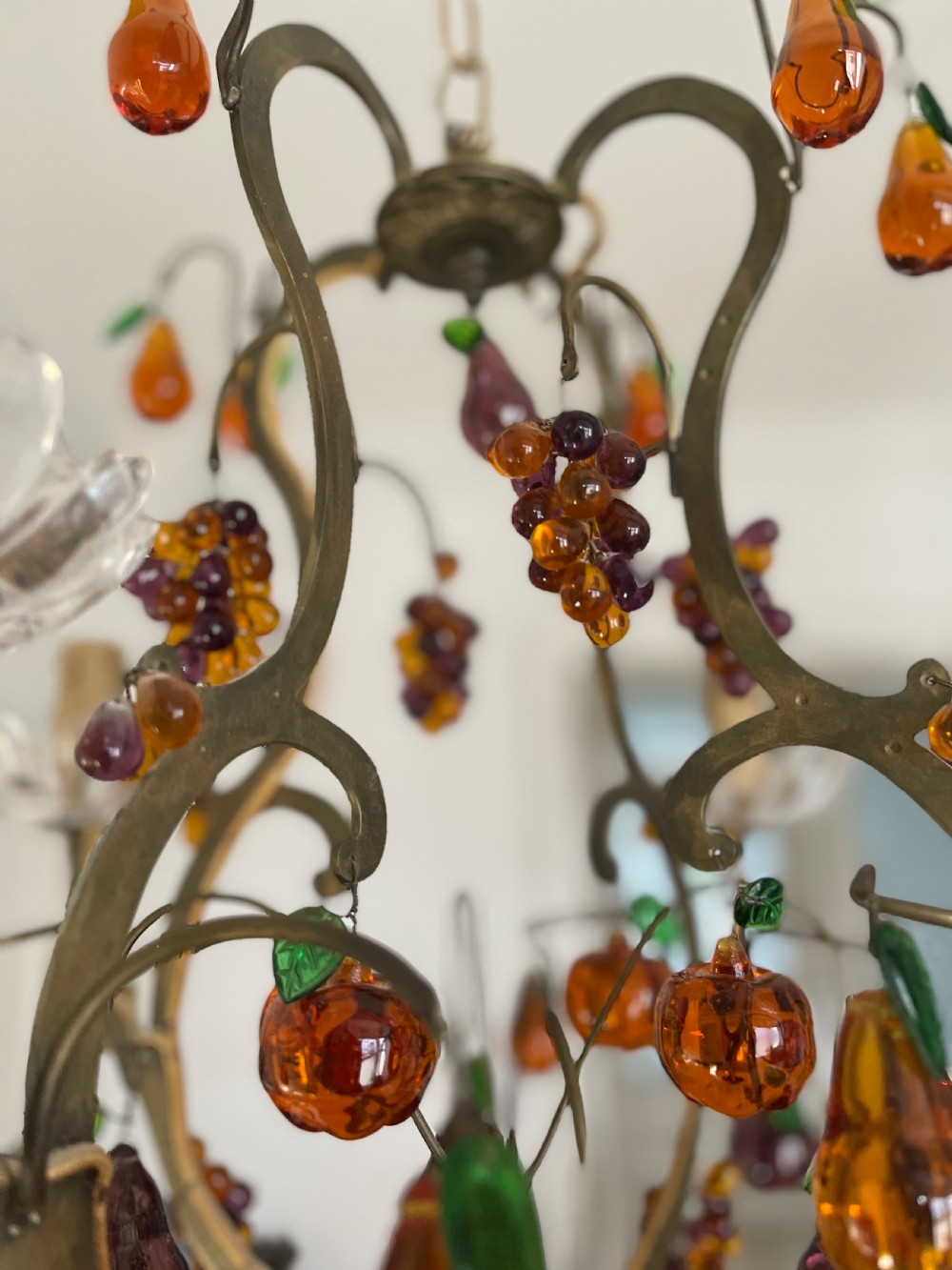Antique French cage chandelier  View XIV