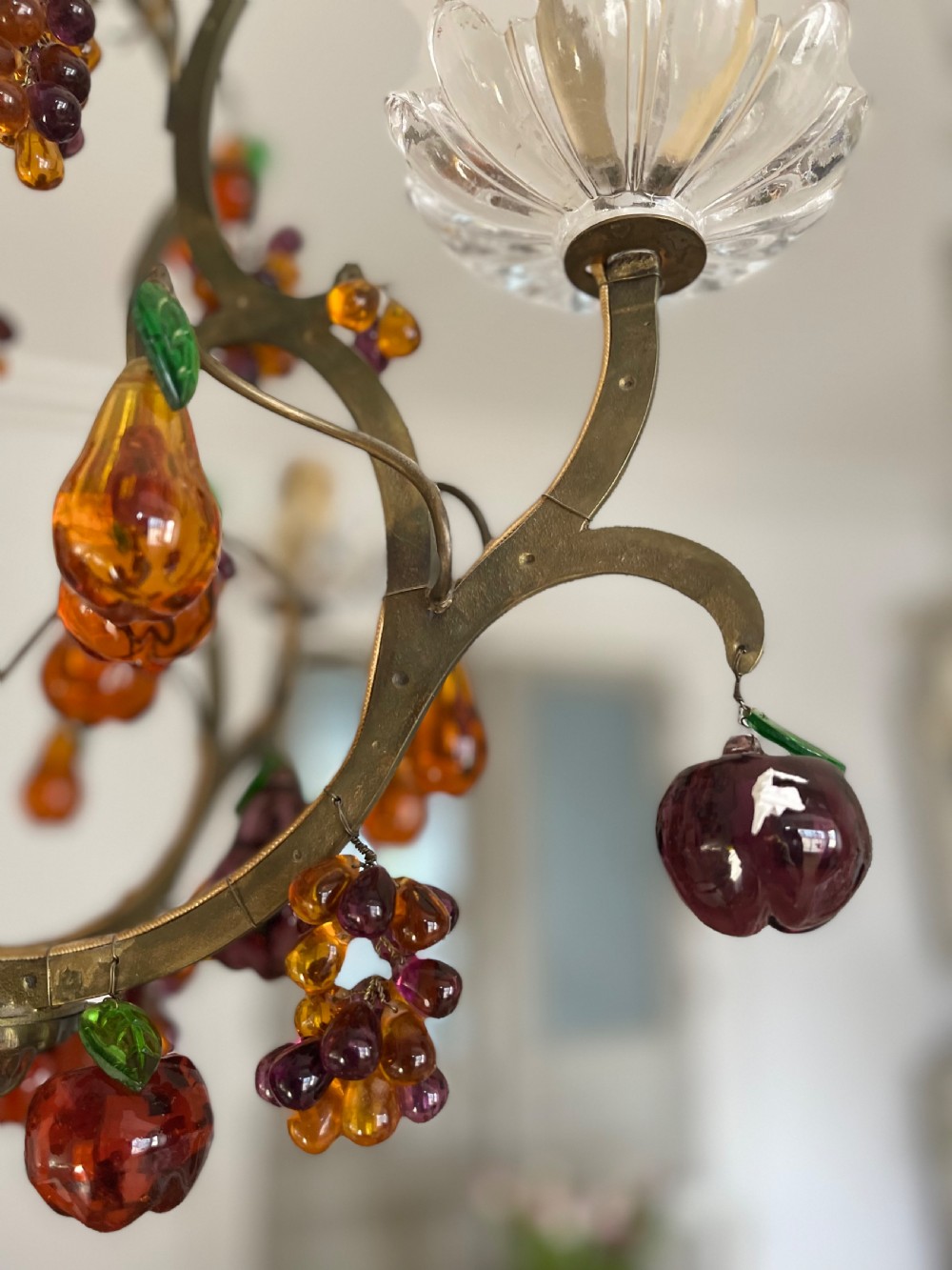 Antique French cage chandelier  View XVI