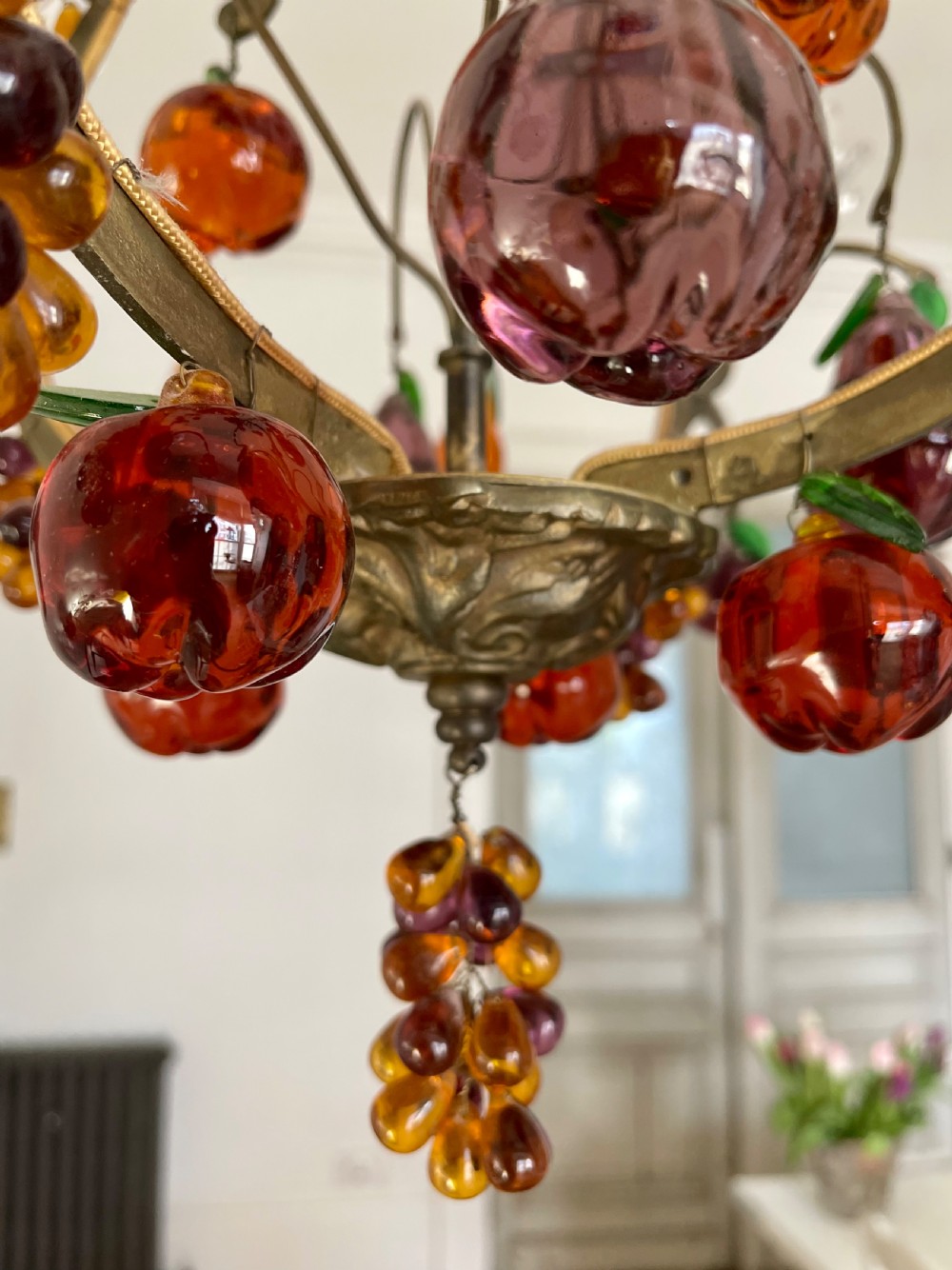 Antique French cage chandelier  View XX
