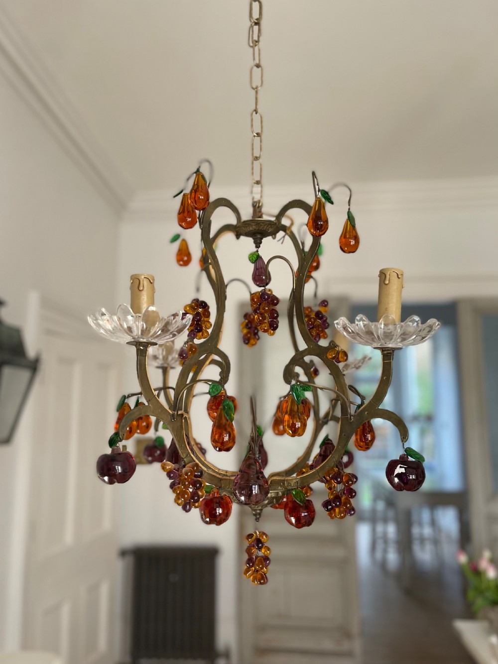 Antique French cage chandelier  View XXII