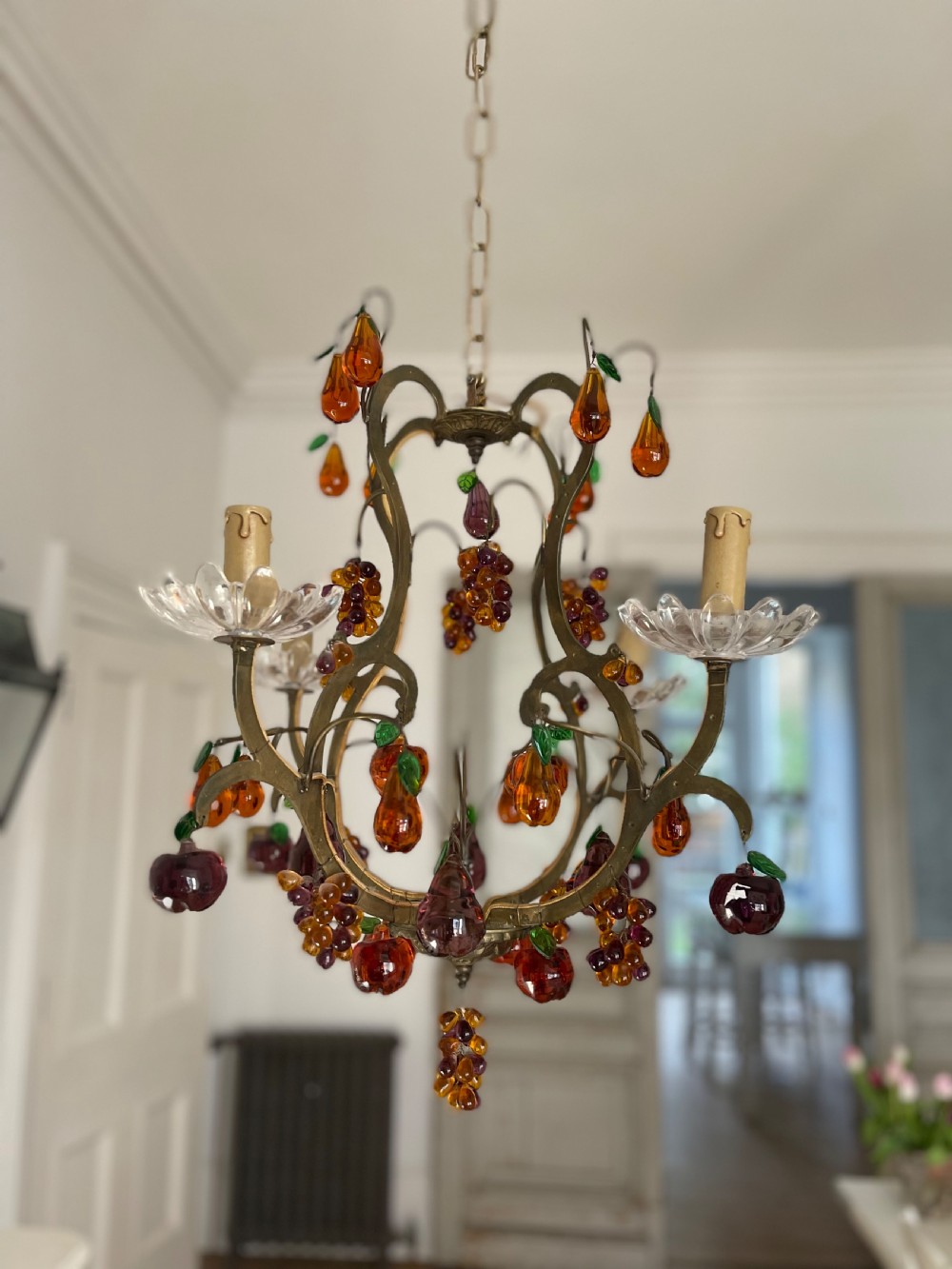 Antique French cage chandelier  View XXIII