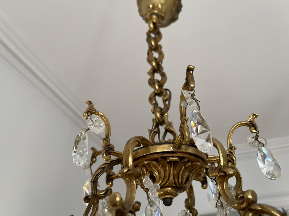 Antique French 6 branch chandelier  View VI
