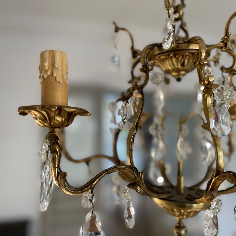 Antique French 6 branch chandelier  View IX