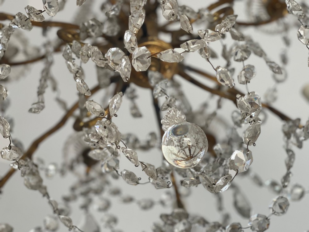19th century French crystal 12 branch chandelier  View III