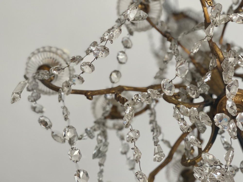 19th century French crystal 12 branch chandelier  View IV