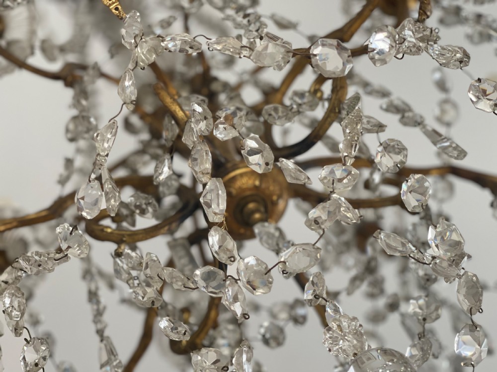 19th century French crystal 12 branch chandelier  View V