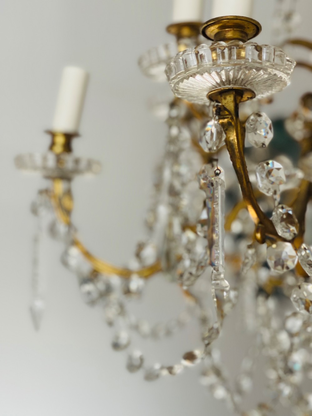 19th century French crystal 12 branch chandelier  View XI